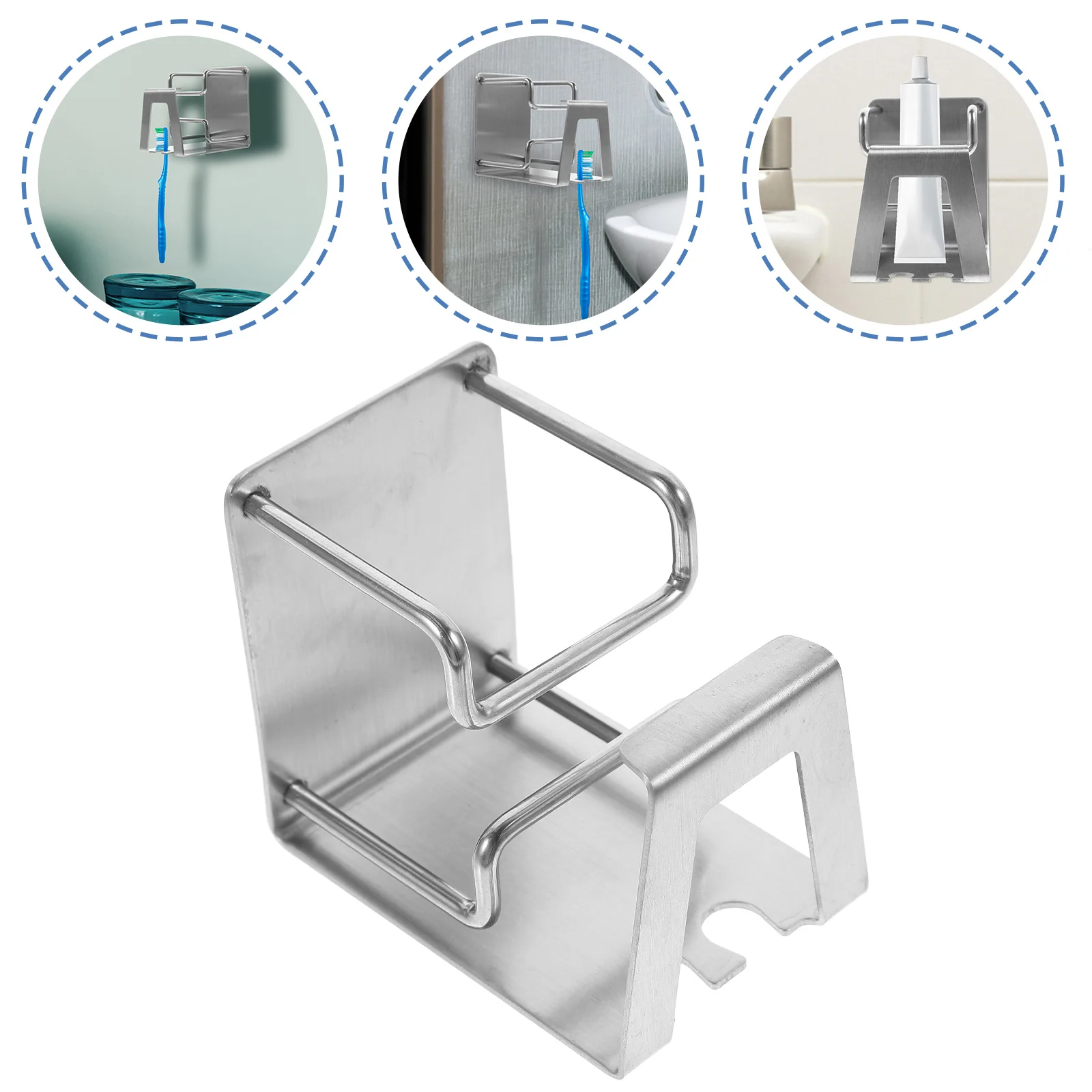 

Punch Free Stainless Steel Cup Holder Mug Holder Organizer Toothpaste Stand