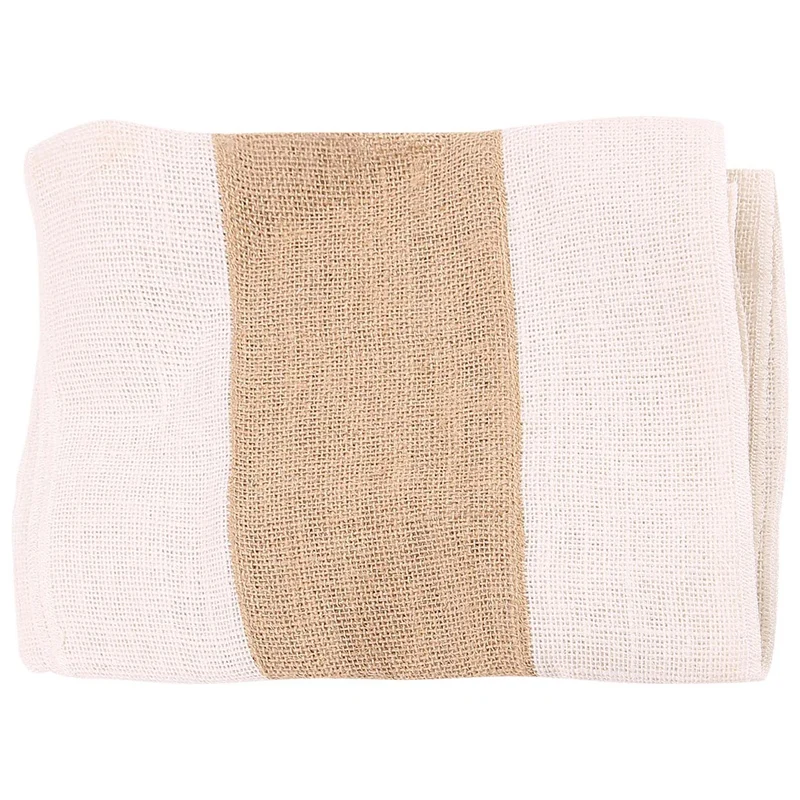 

Burlap Table Runners For Kitchen Jute Table Runner - Natural Farmhouse Centerpieces For Tables - Dining Room