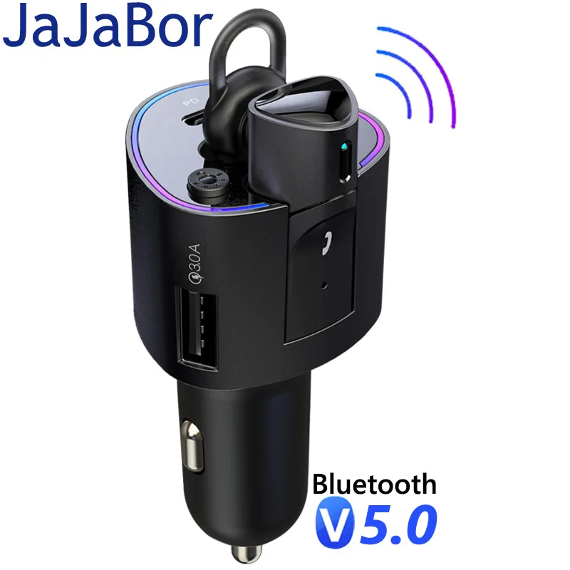 Гарнитура JaJaBor музыкальный MP3 плеер наушники цветной светильник QC3.0 Тип C PD 36 Вт USB C Быстрая зарядка bluetoh Handsfree Car Kit