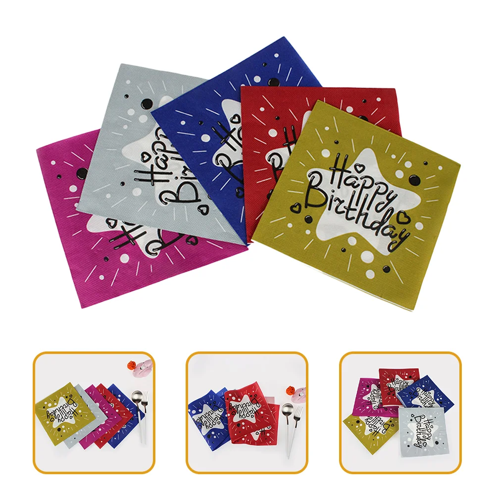 

5 Packs Birthday Party Supplies Birthday Party Napkins Party Napkins Birthday Napkins Napkin Birthday Banquets Napkins