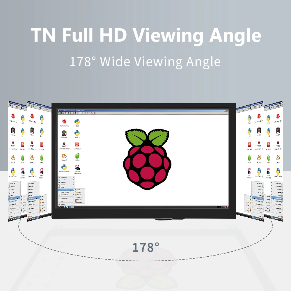 7-inch-hdmi емкостный сенсорный монитор для ПК 1024x600 Raspberry PI дисплей в кожаном