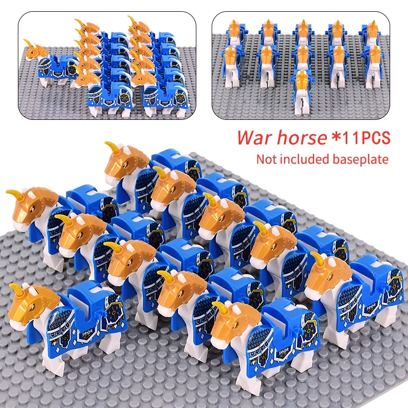 

Medieval Military Castle Knights Figures Set Rome Warrior Armored Soldiers War Horse Animals Bricks Toys for children gifts