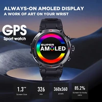 2022 new gps smart watch amoled display 24h health monitor sports 5 atm waterproof long battery life gps watch for men women