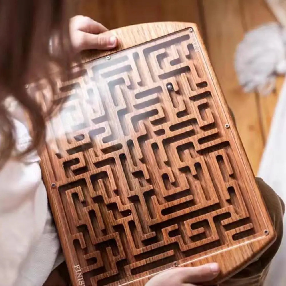 

Забавные детские Развивающие деревянные шары, игра, 3D балансировочный луч, лабиринт, развивающие игрушки для детей W6P1