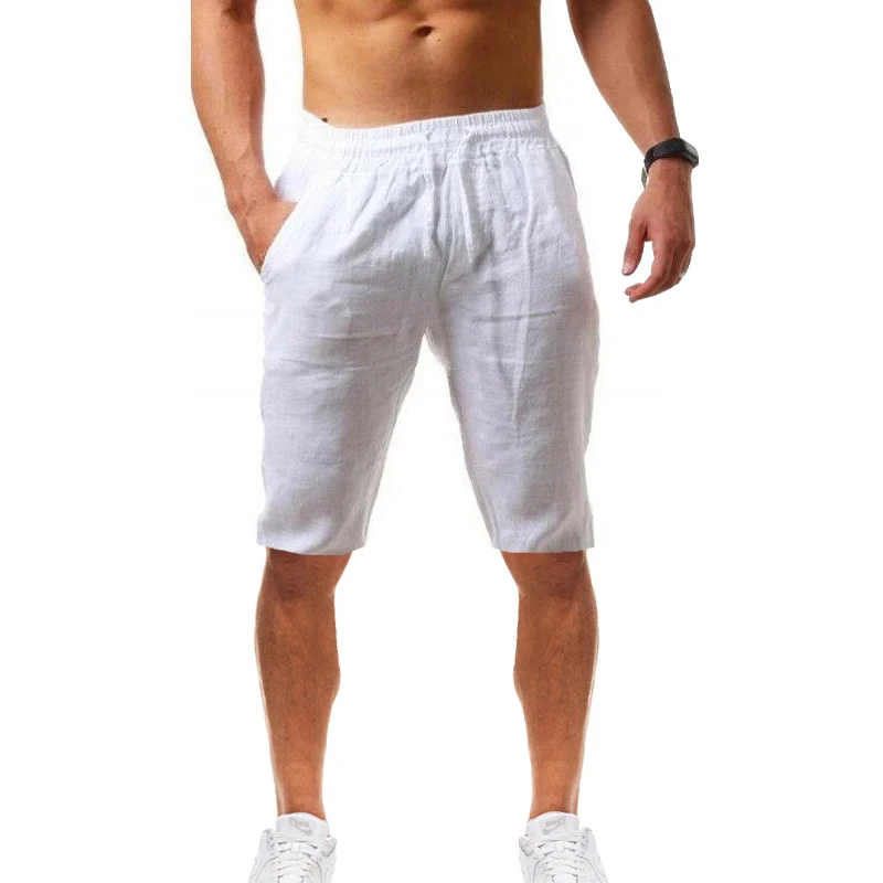 

Summer Men's Leisure Cotton and Linen Shorts Cool Breathable Travel Street Wear Pure Cotton Shorts