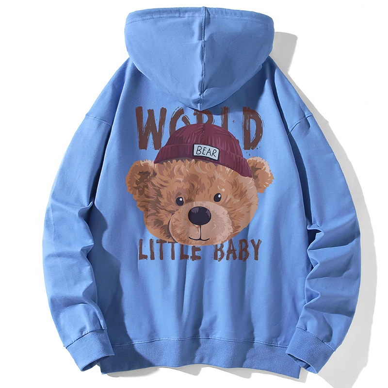 GlacialWhale мужские большие толстовки 2022 весенняя толстовка с принтом медведя