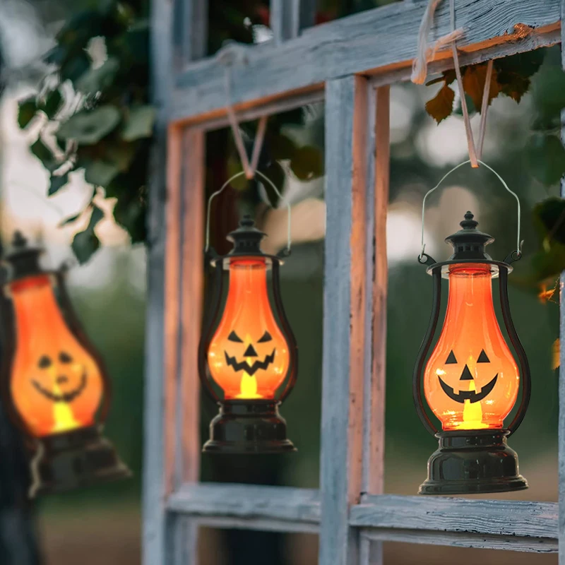 Светодиодный лампа в виде тыквы на Хэллоуин призрака масляная светильник тыква