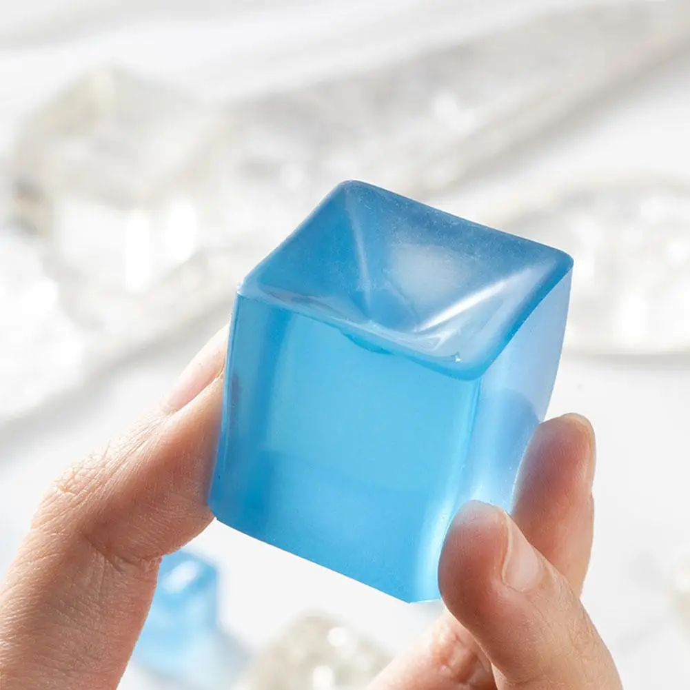 

5pcs TPR Mini Mochi Ice Block Stress Ball Toy Anti Stress Squishy Transparent Cube Squeeze Novelty Fidget Toy