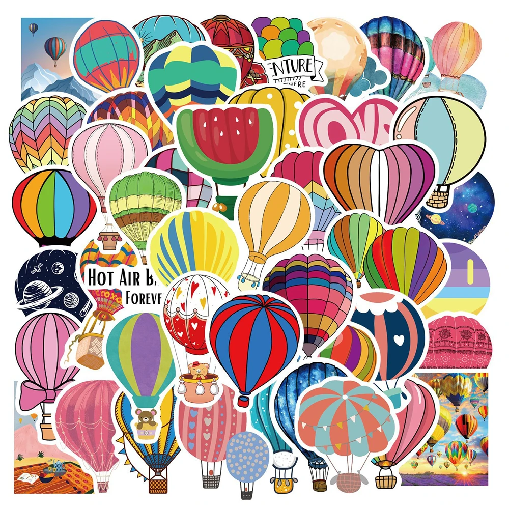 

10/30/50PCS Cartoon Cute Hot Air Balloon Creative Doodle Stickers Refrigerator Skateboard Suitcase Laptop Computer Wholesale