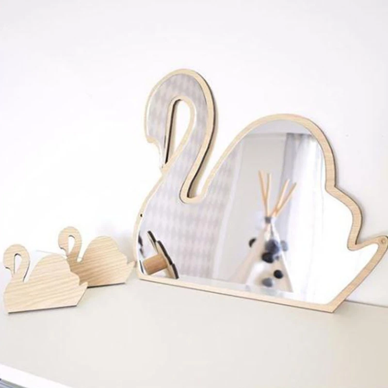 

Cartoon Children Mirror Cloud Swan Rabbit Acrylic Wall Hanging Mirrors for Home Kids Bedroom Nursery Decoration Photograph Props