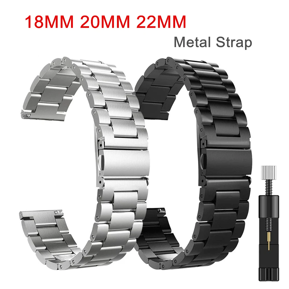 

18mm 20mm 22mm Metal Strap for Samsung Galaxy Watch 5 Band 40mm 44mm Business Stainless Steel Mesh Galaxy Watch 46mm Bracelet