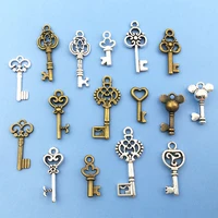 20pcslot zinc alloy key charms pendant for diy findings handmade vintage jewelry making bracelets necklace earring accessories