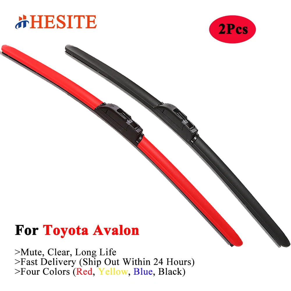 

2Pcs Colorful Frameless Wiper Blades For Toyota Avalon From 2000-2018 Windscreen Wipers With Natrual Rubber Four Colors Optional
