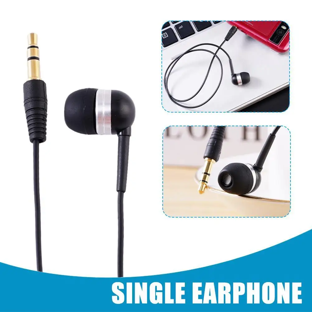 

3.5mm In-Ear Stereo Single Side Universal Earphone Earbud Mono Wire Earphone Headset Headphone Bass-heavy Earphone Black