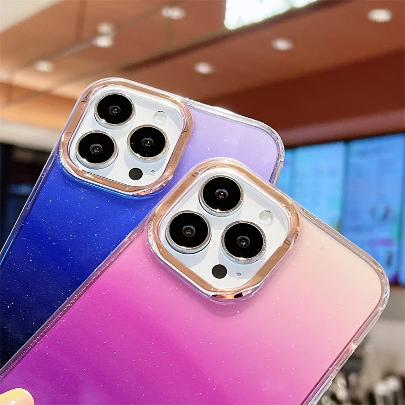 Новый двухцветный градиентный чехол для телефона Iphone 12 12pro 12promax 13 13pro 13promax 14 14pro