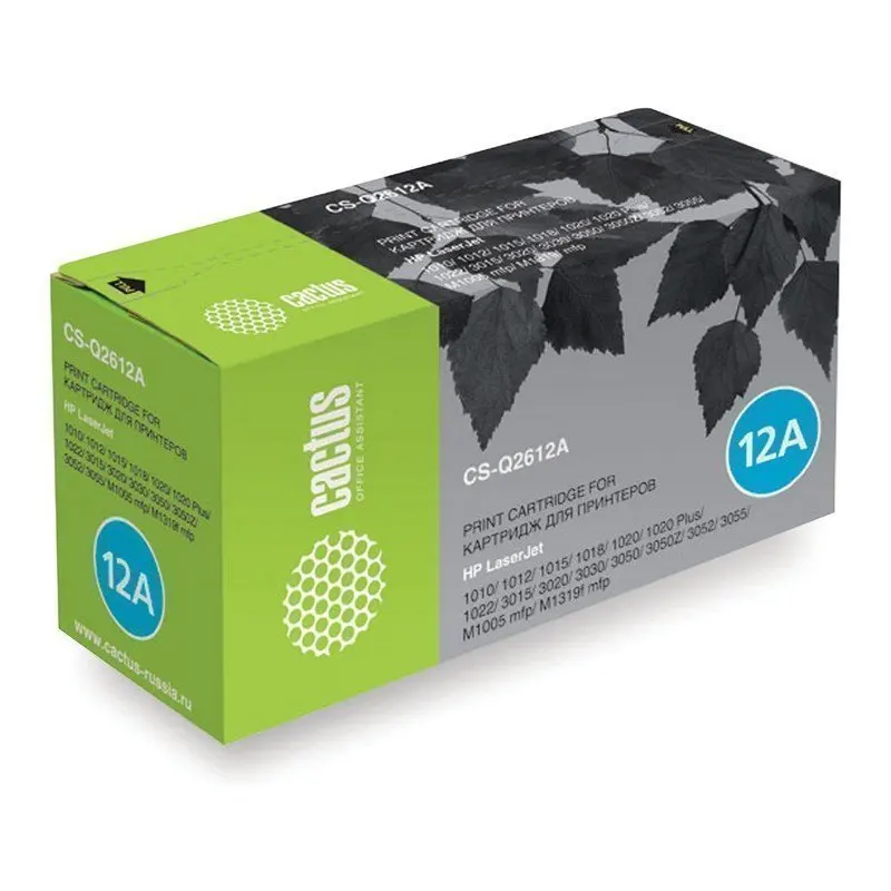 Картридж лазерный CACTUS (CS-Q2612A) для HP LaserJet 1018/3052/М1005 ресурс 2000 стр CS-Q2612AS |