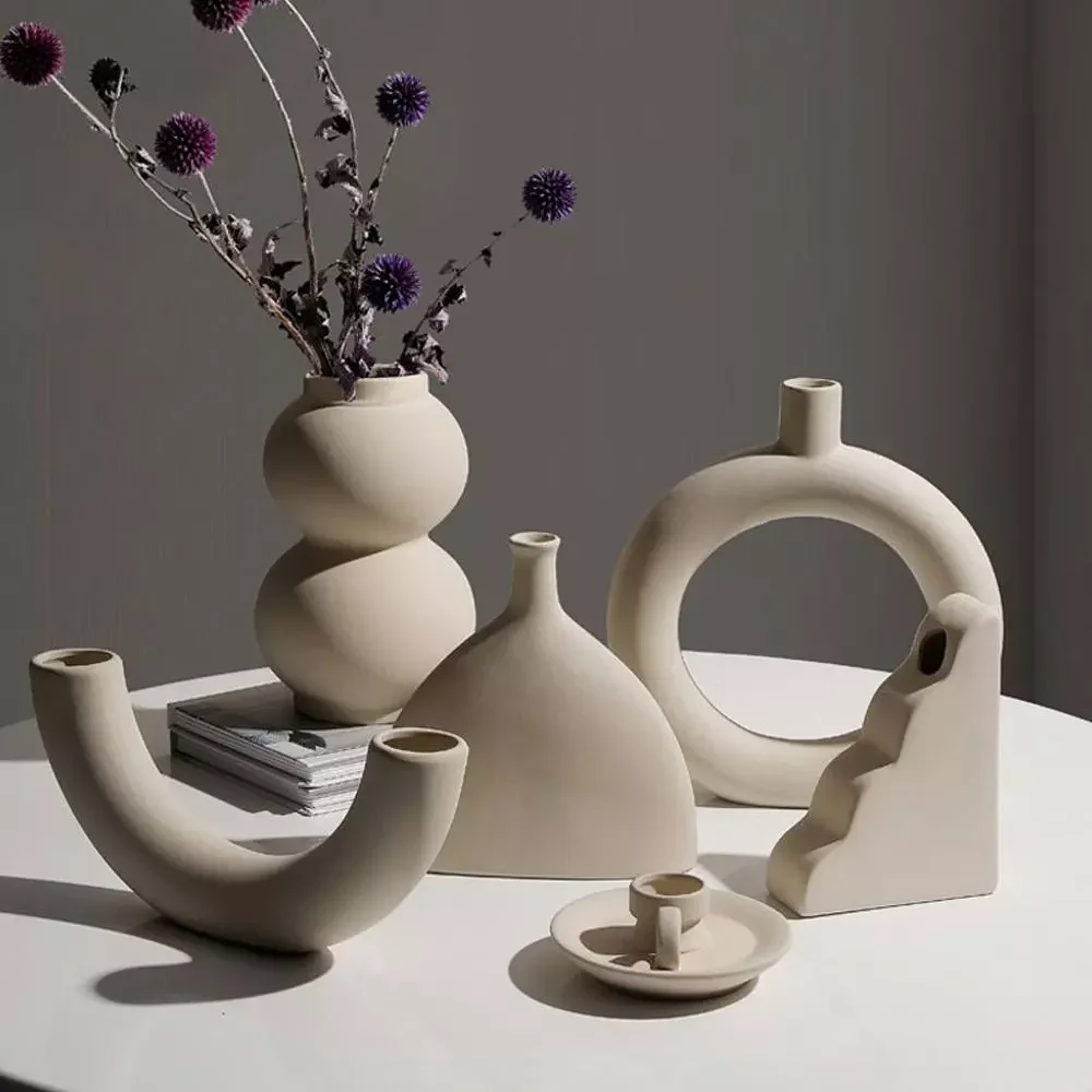 

NEW Nordic Ins Ceramic Vase Home Decoration Ornaments Crafts Vegetarian Ceramic Pot Art Vases Home Decoration Ornament Gifts