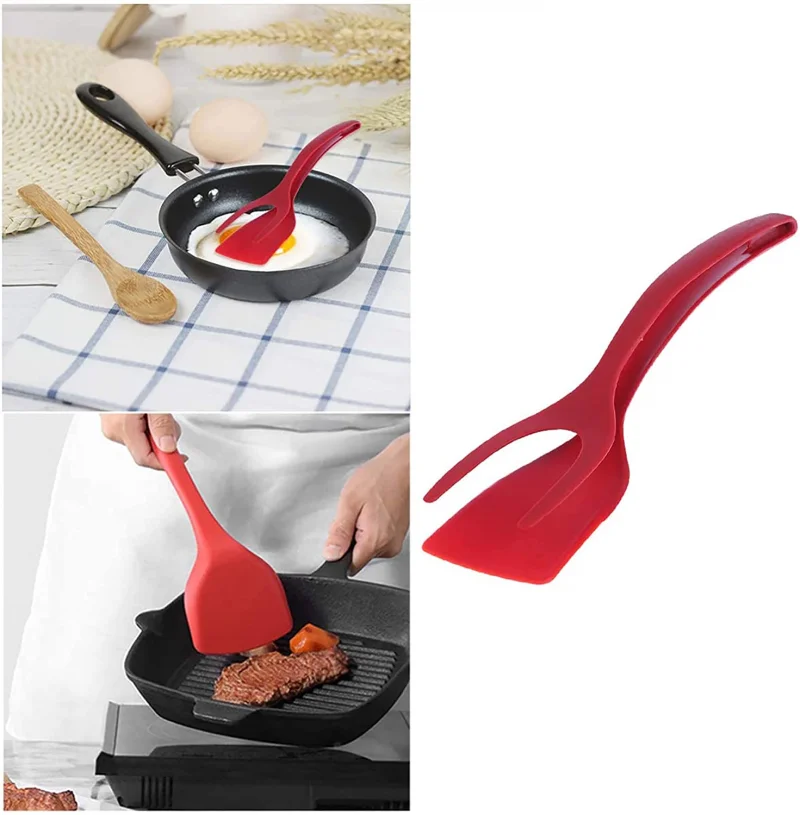 2 в 1 многофункциональные антипригарные щипцы-зажимы для пищевых продуктов