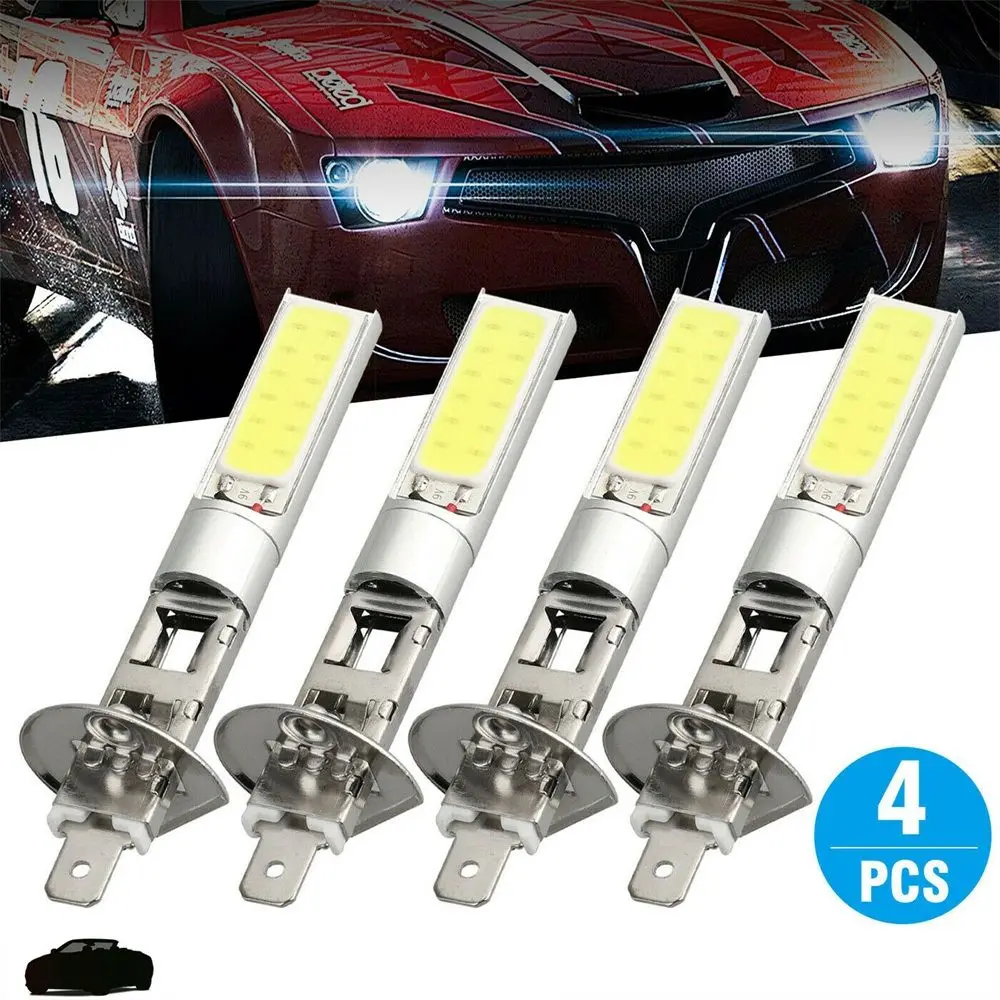 

4Pcs H1 COB LED Car Headlight 20W 6000K Hi/Lo Beam DRL Driving Fog Light Bulb White