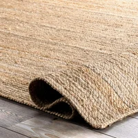 Rug Jute Carpet Rectangle Natural Handmade Runner Rustic Look Braided Style Rugs and Carpets for Home Living Room Bedroom Home