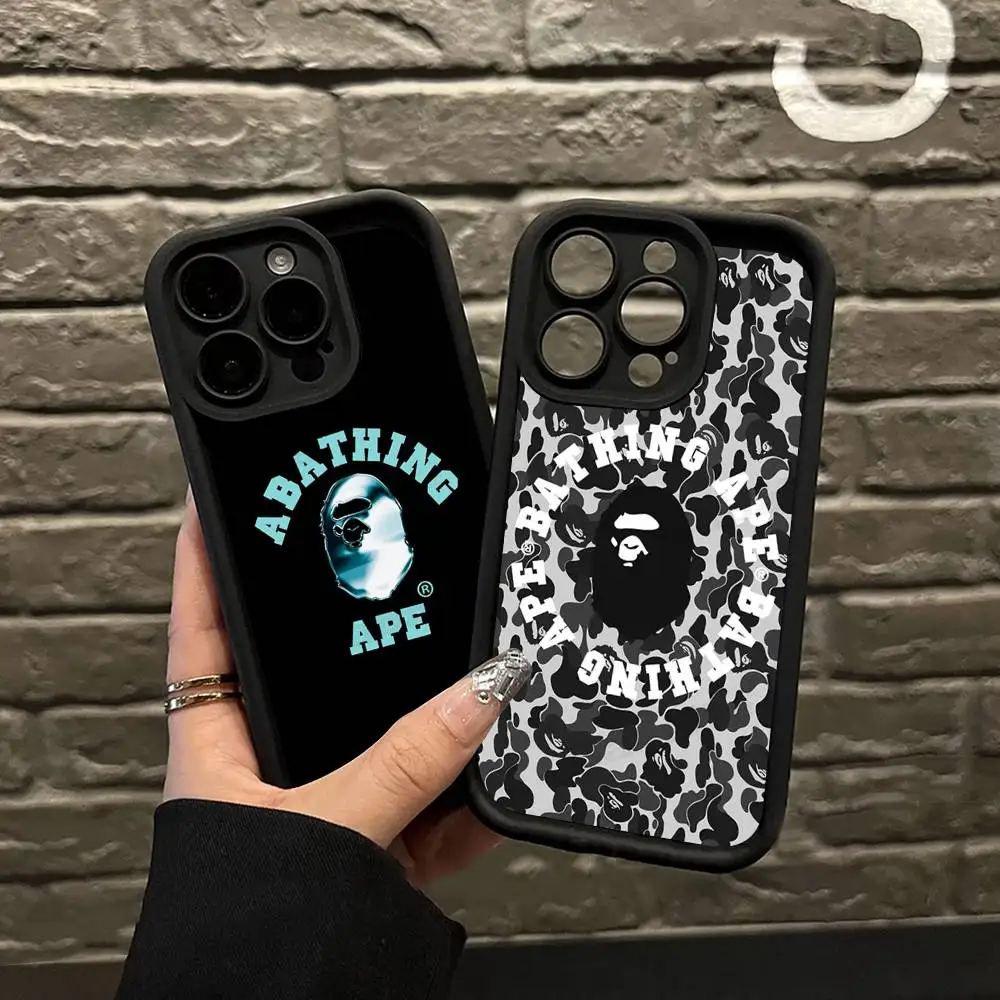 Фото Чехол B-BAPE-s Ape для iPhone 17 16 15 14 13 12 11 Pro Max Plus, силиконовый, противоударный №1