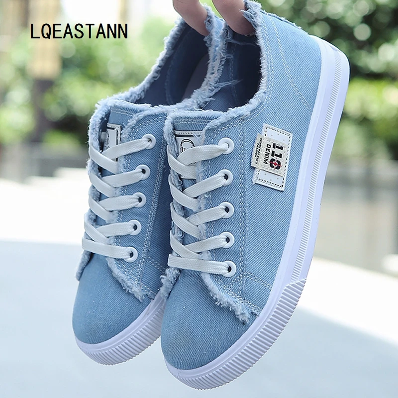 

2020 Hot New Women's Canvas Shoes Spring And Summer Casual Low-Top Lace-Up White Shoes Student Sneakers Ins Flat Bottom Shoes