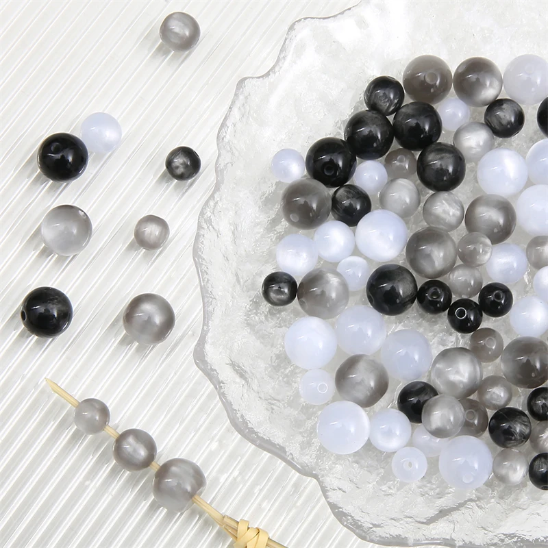 Разноцветные 10/20 шт. 8 мм смоляные свободные бусины-разделители круглые бусины