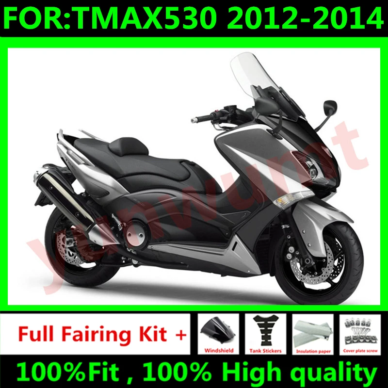 

NEW ABS Motorcycle full fairings kit fit For TMAX530 TMAX T-MAX 530 2012 2013 2014 bodywork full Fairing kits set grey silver
