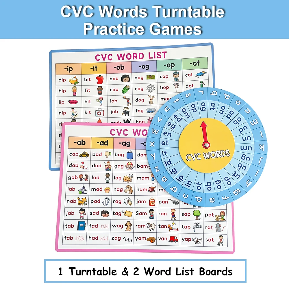 Список Слов Монтессори CVC Игровая Спиннерная Игра Обучающие Учебные Пособия Для