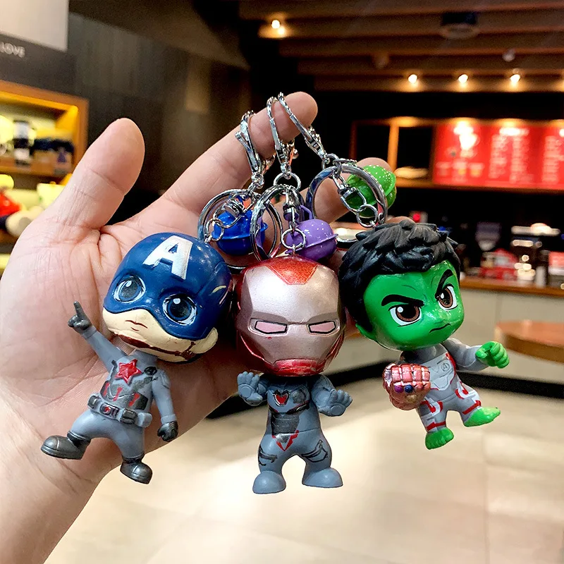 

Fashion Marvel Avengers Keychain Hand-made Cartoon Anime Doll Key Pendant Backpack Car Motorcycle Ornament Decoration Cool Gift