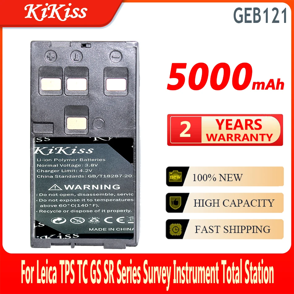 

KiKiss Battery GEB121 5000mAh For Leica TPS TC GS SR Series Survey Instrument Total Station High Capacity Bateria