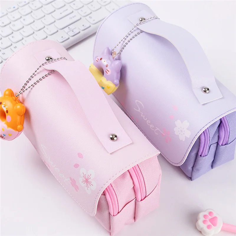 

Decompression Pencil Case Portable Cute Pencil Bag Cartoon School Stationery Bag School Supplies Pen Bag Prize,Pink