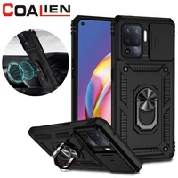 coalien shockproof phone case for oppo f19 f19pro anti fall push window car holder protective cover for oppo reno 5lite slite 5f