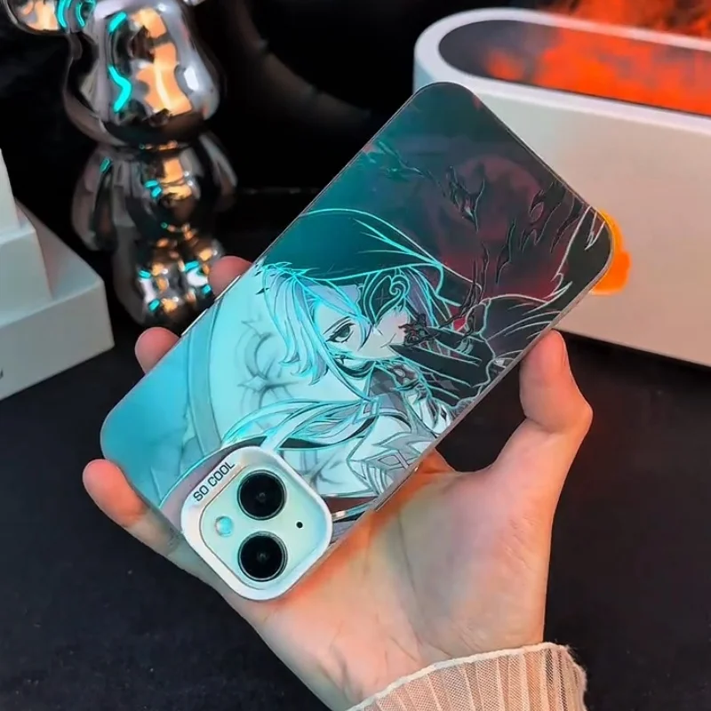 Фото 3D-чехол для телефона Genshin Impact с Фатуи для Samsung Galaxy S22 S23 S24 S25 S26 Ultra Plus, для iPhone 17 16 15 14 Pro Max, аниме-чехол №2