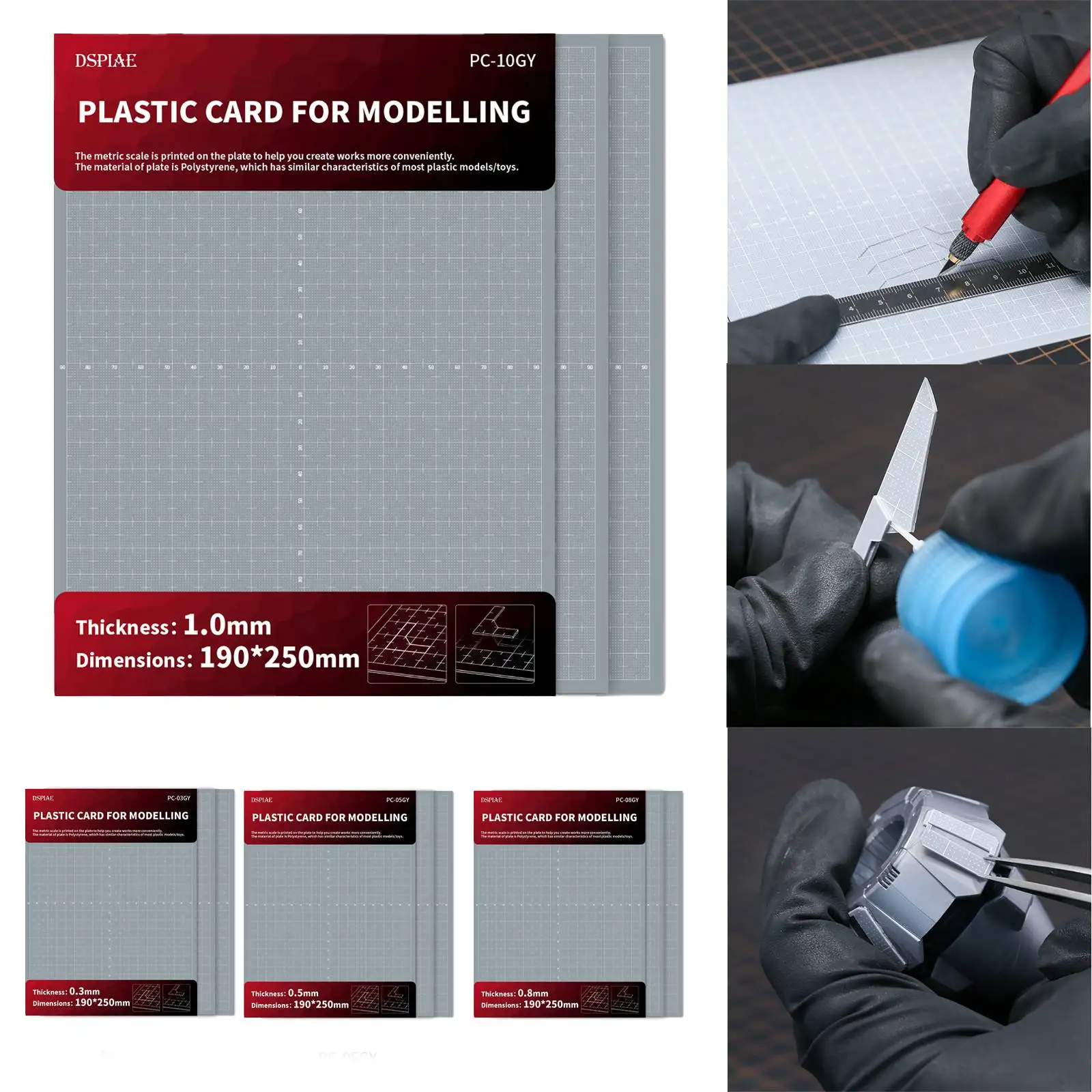 

DSPIAE PC-GY Model Modification Plastic Board 0.3mm 0.5mm 0.8mm 1.0mm 90*78mm
