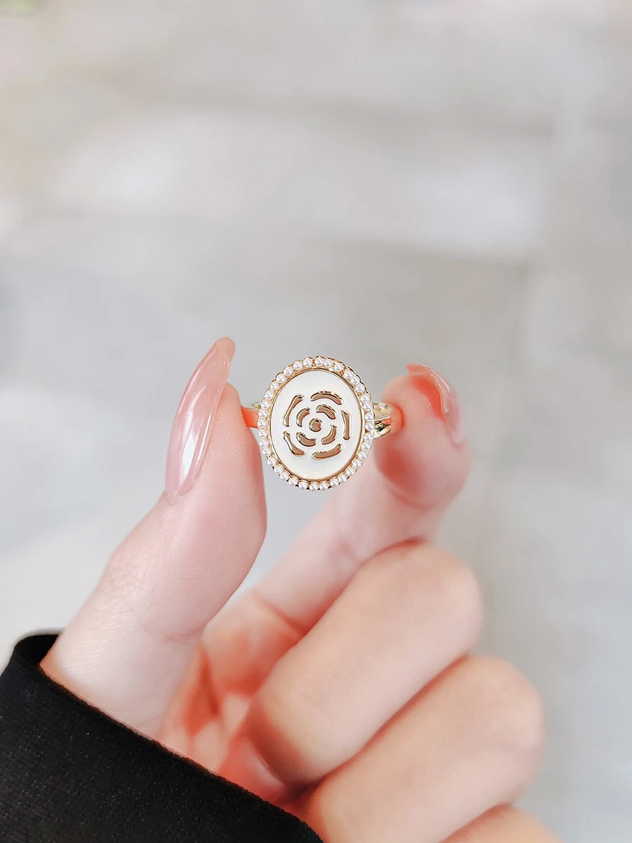 Lynnroman Fashion High-Grade Rose Ring Women Light Luxury Open Personalized Design Temperament