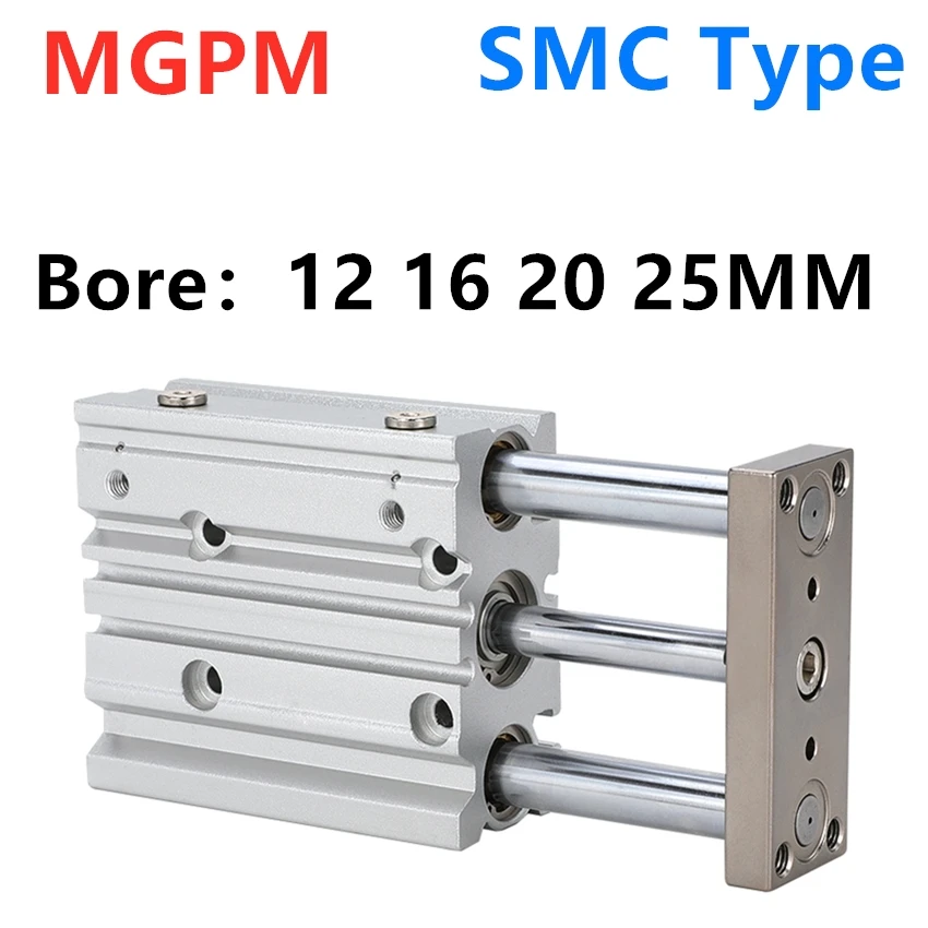 MGPM SMC Тип MGPL Пневматический компактный направляющий цилиндр MGPM12 MGPM16 MGPM20 MGPM25 Ход 10/20/30/40/50/75/100/125/150/200 мм