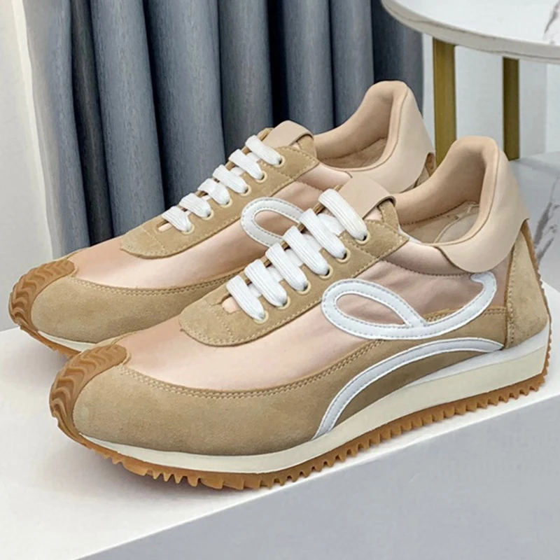 

Кроссовки унисекс из коровьей замши, плоская подошва, с круглым носком, Нескользящие, износостойкие, лоферы, Осень-зима