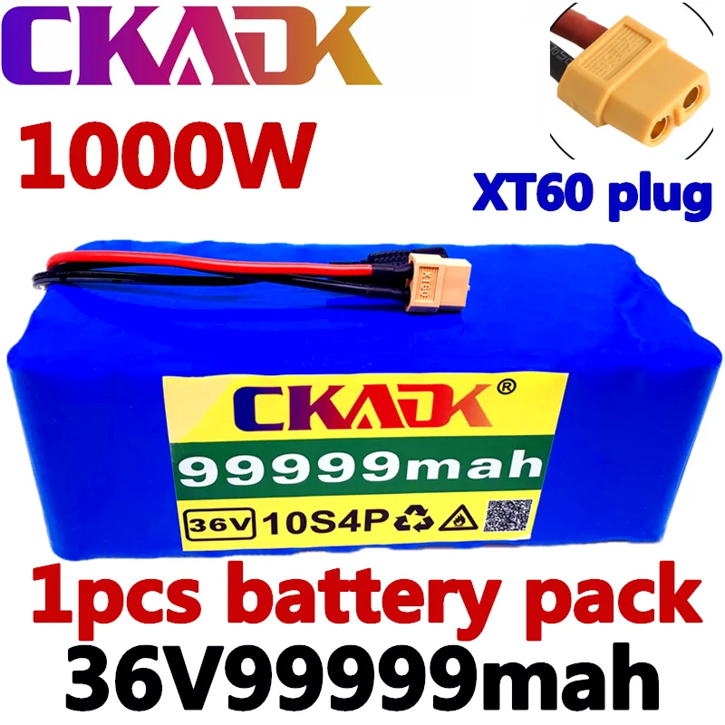 

100% Оригинальный аккумулятор 10S4P, 36 В, 1000 Ач, аккумулятор 99999 Вт, 42 в, мАч, электровелосипед с BMS