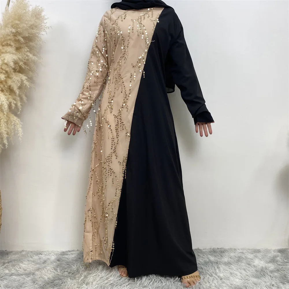 

Muslim Dress Women Summer Morocco Abaya India Dubai Arab Abayas Turkey Eid Vestidos Robe Musulman Sequinde Chiffon Long Dress