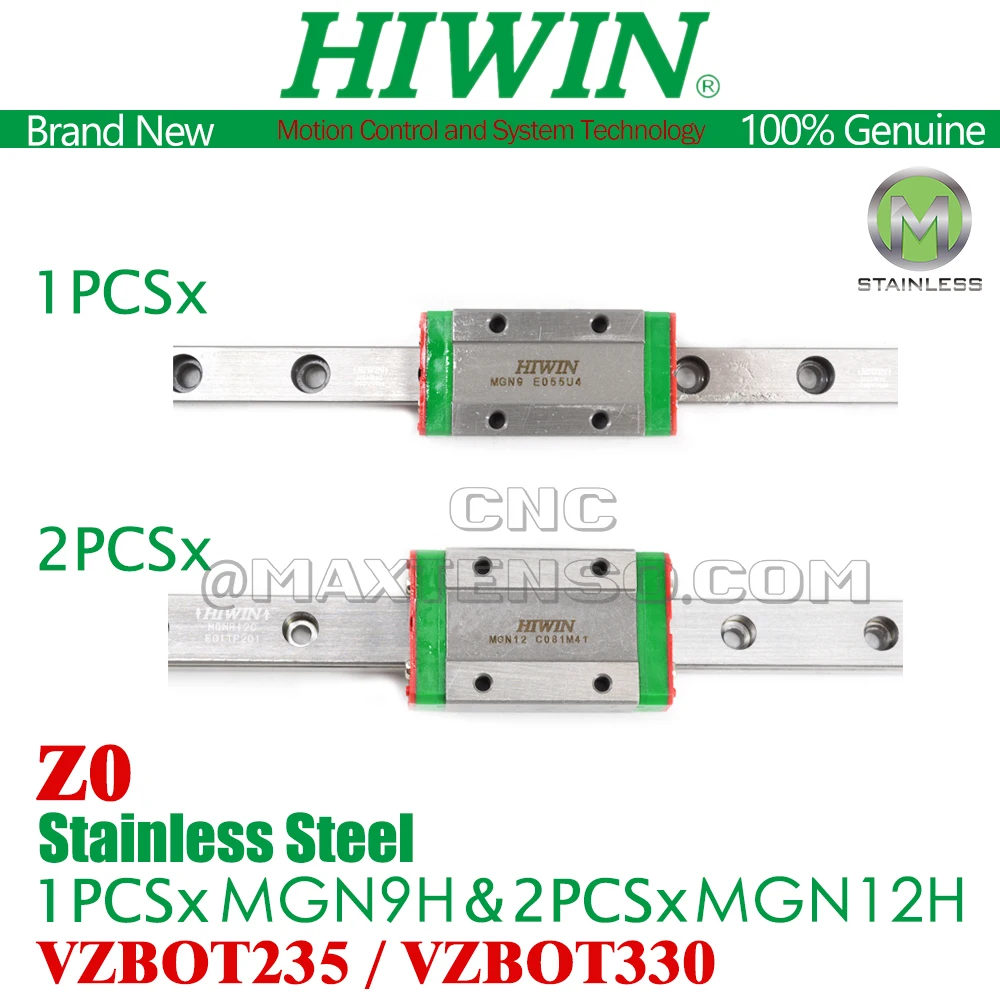 Фото HIWIN VZBOT 235 VZBOT 330 Линейная направляющая HIWIN MGN12H MGN9H 300 мм 400 мм Vz235 Vz330 Y X Линейная направляющая VzBot 3D-принтер Z0 Нержавеющая сталь №2