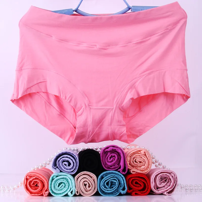 4Pcs/Lot Comfortable Ladies Panties Women Large Size Solid Underwear High Quality Lingerie