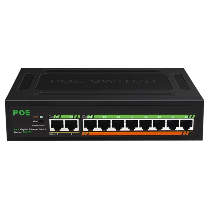 

8-port Full-gigabit Poe Switch +2 Gigabit Uplink EN8850+IP858 VLAN Lsolation Maximum 115w Built-in Power Supply K1KF