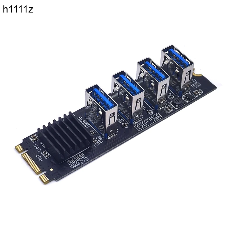 Placa de Riser m2 Ngff Nvme para Pcie Pci Express X16 a Usb 3.0 Adaptador de Cubo de Multiplicador de Entalhe para Mineradora de Bitcoin Antminer M.2