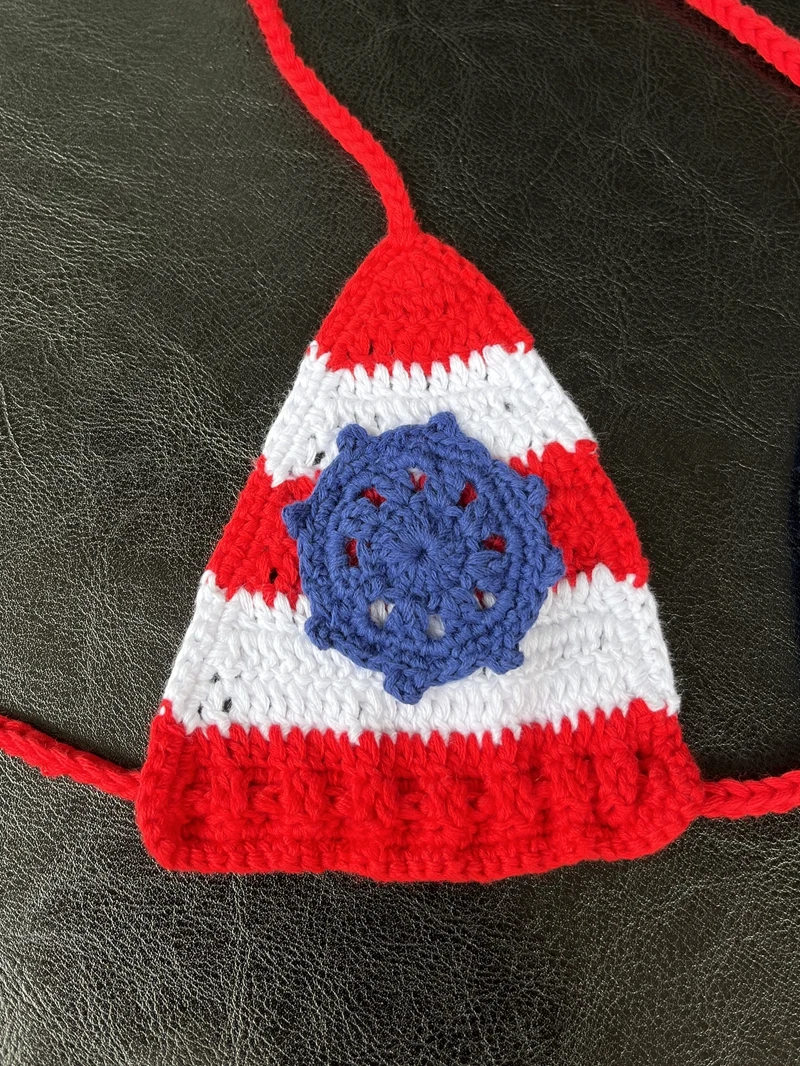 Комплект микро-бикини морской капитан вязаный крючком хлопковый купальный