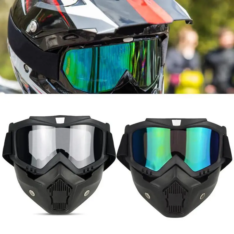 

Ski Skiing Goggles Cycling Sunglasses Riding Motocross Glasses Windproof Cycling Masks Full Face Protective Uv Protection Helmet