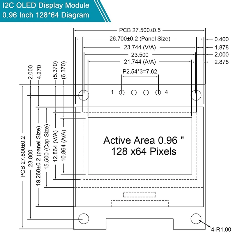 Модуль OLED 0 96 дюйма 128X64 SSD1306 драйвер IIC I2C последовательная самосветящаяся Плата