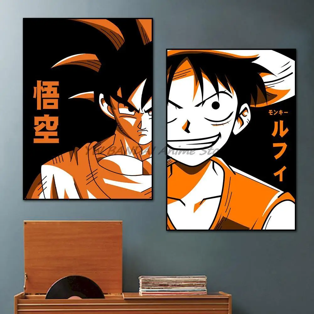 

Japanese anime one piece dragon ball poster Pictures Goku luffy my hero academia Canvas paintings Prints Living Room Decoration