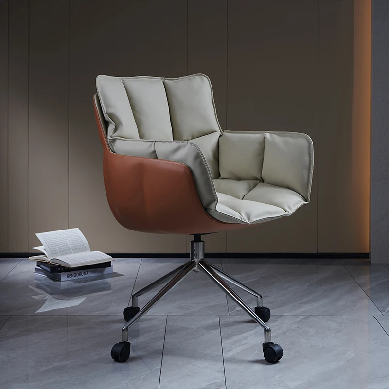 

Italian minimalist book chair /husk office computer chair designer rotatable chair leather study chair