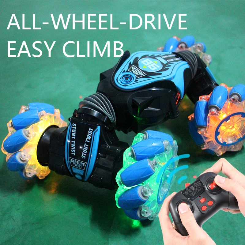 

4WD 2.4G Gesture Induction Deformation RC Car Stunt Twist Hand-Controlled Off-road Climbing Four-wheel Drive Toy Car For Kids